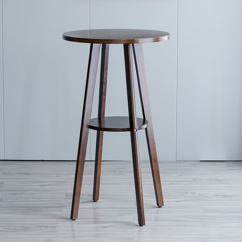 Contemporary Style Round Solid Wood Bar Dining Table for Home Use