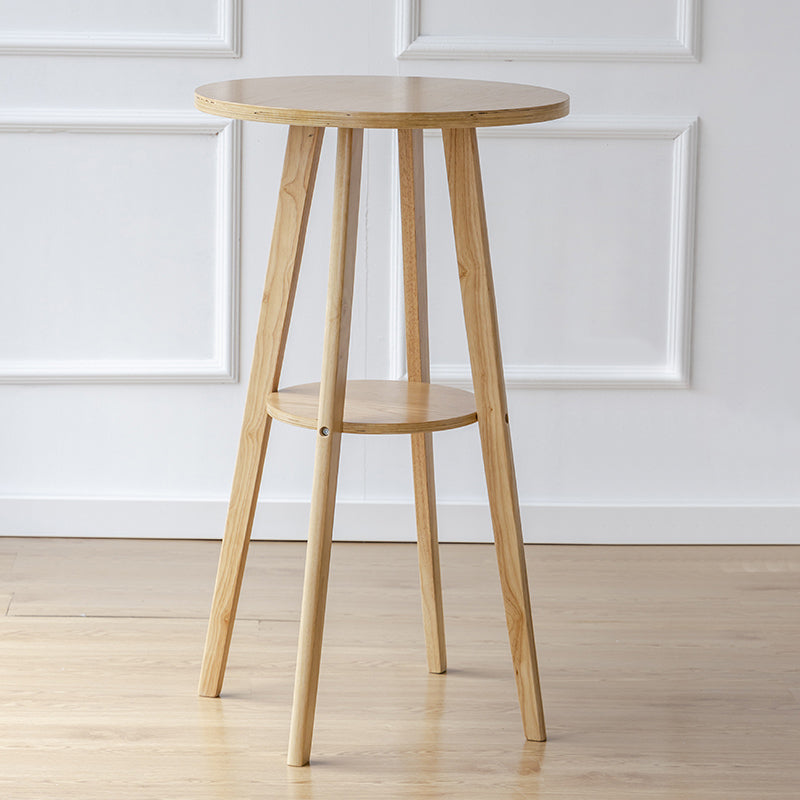 Contemporary Style Round Solid Wood Bar Dining Table for Home Use