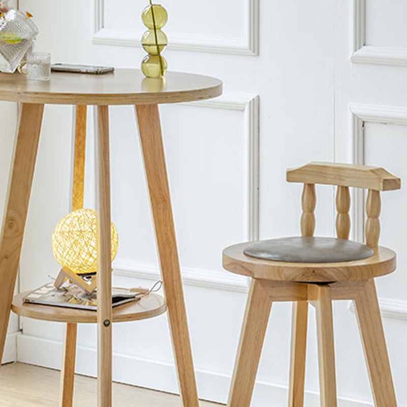 Contemporary Style Round Solid Wood Bar Dining Table for Home Use