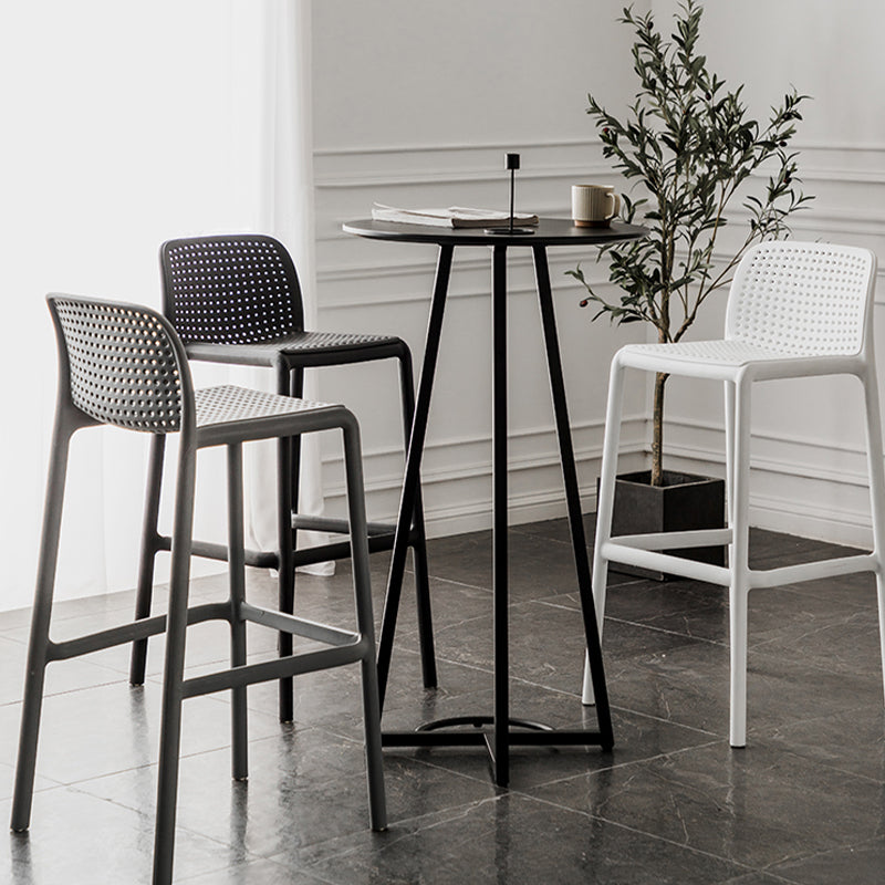 Contemporary Style Round Wooden Top Bar Dining Table for Home Use