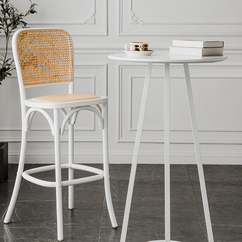 Contemporary Style Round Wooden Top Bar Dining Table for Home Use