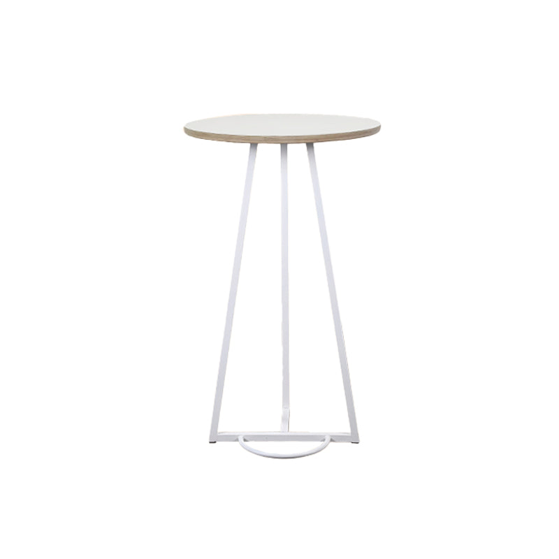 Contemporary Style Round Wooden Top Bar Dining Table for Home Use