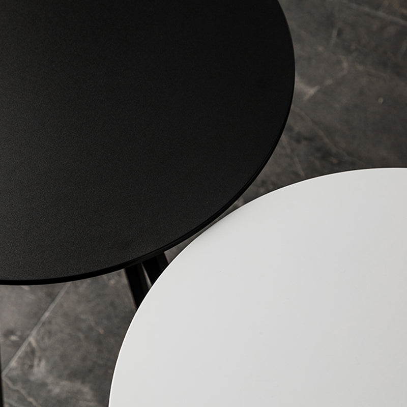 Contemporary Wood Top Round Bar Dining Table with Metal Base