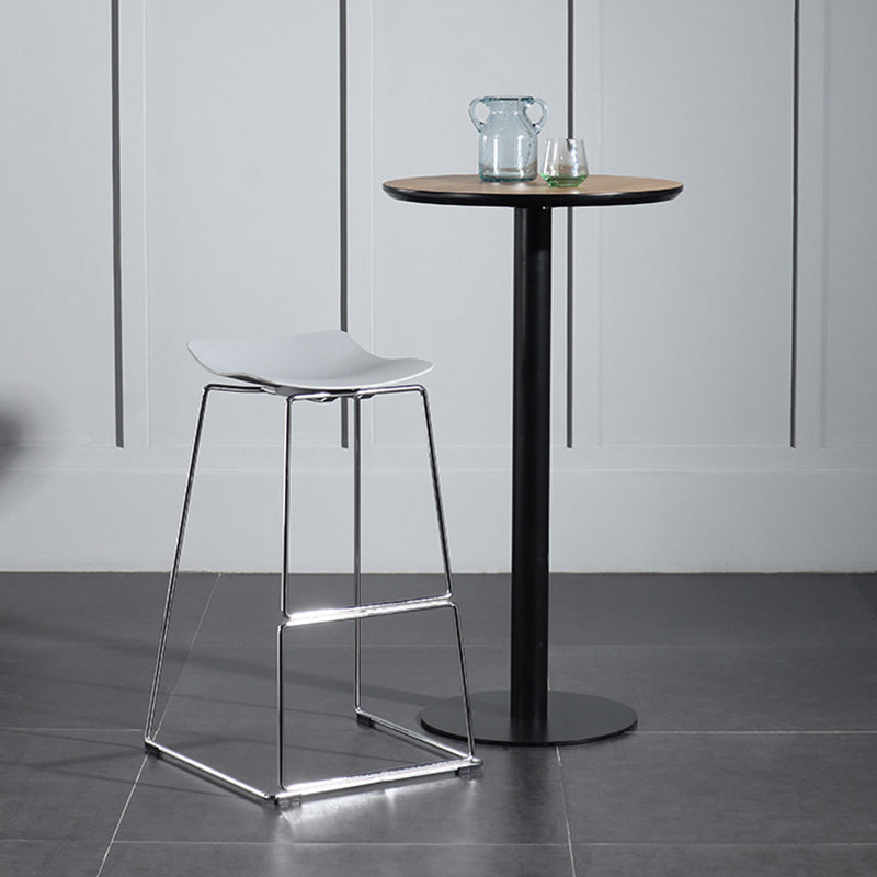 Contemporary Round Wood Top Bar Dining Table for Coffee Shop