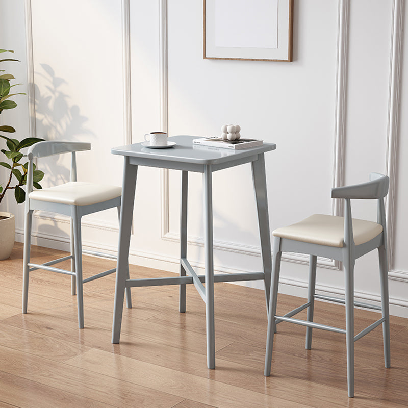 23.6"x23.6"x41.3" Rubberwood Solid Wood Bar Table for Kitchen Dining Room