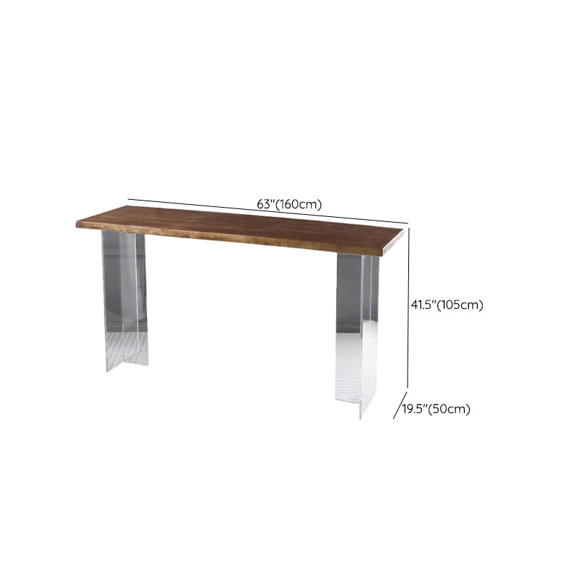 Contemporary Style Solid Wood Top Dining Table with Acrylic Base