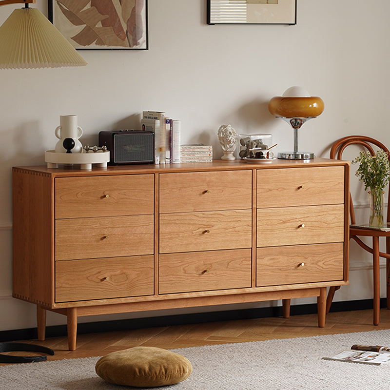 Nordic Style Solid Wood Storage Sideboard Cabinet with Drawers in Nature