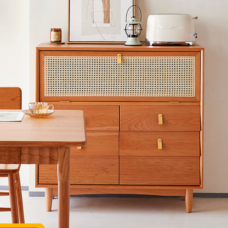 Nordic Style Cherry Wood Storage Sideboard Cabinet with Drawers