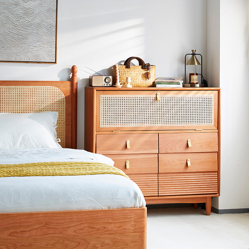 Nordic Style Cherry Wood Storage Sideboard Cabinet with Drawers