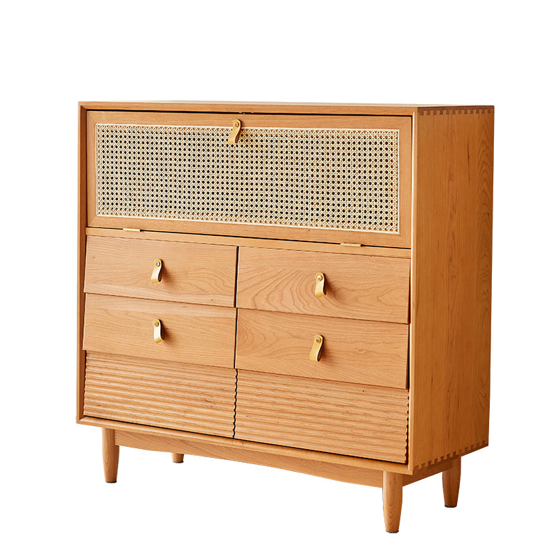 Nordic Style Cherry Wood Storage Sideboard Cabinet with Drawers