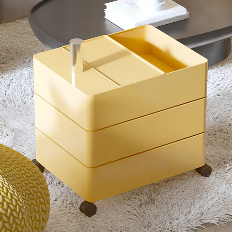 Modern Bedside Cabinet Plastic Accent Table Nightstand for Living Room