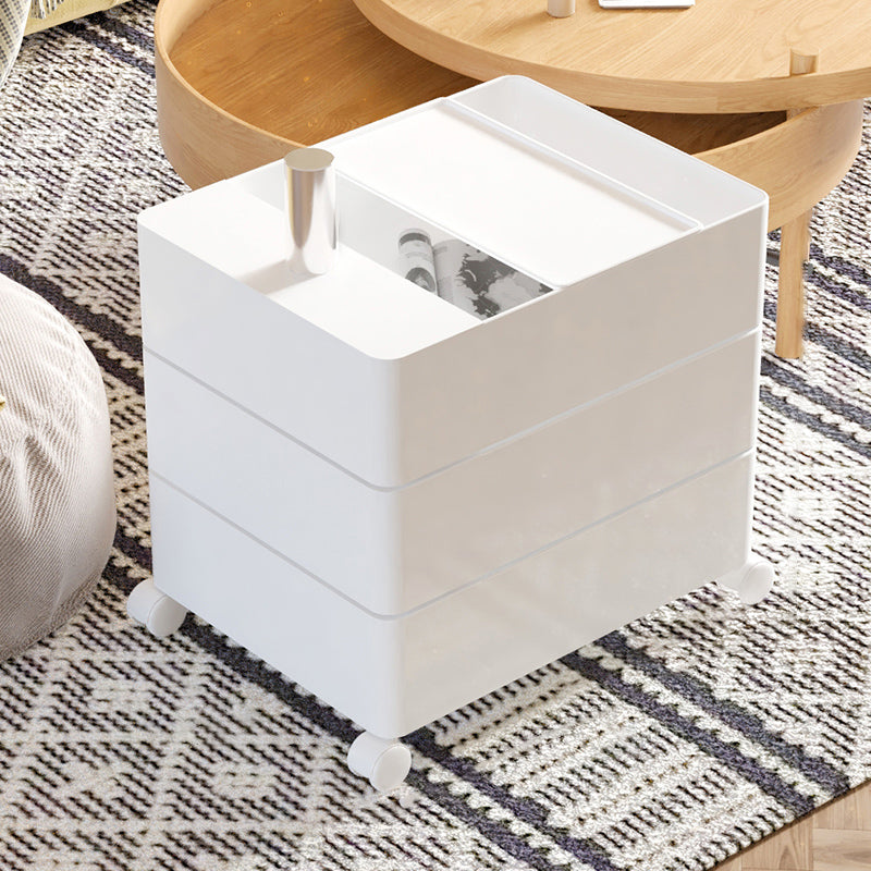 Modern Bedside Cabinet Plastic Accent Table Nightstand for Living Room