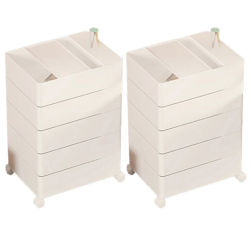 Modern Bedside Cabinet Plastic Accent Table Nightstand for Living Room