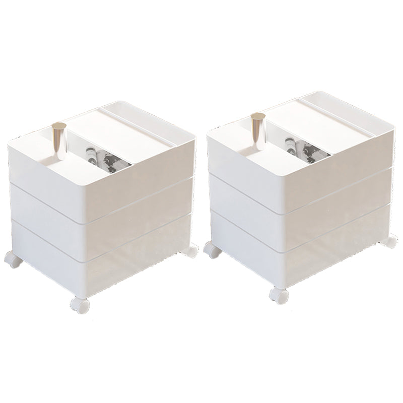 Modern Bedside Cabinet Plastic Accent Table Nightstand for Living Room