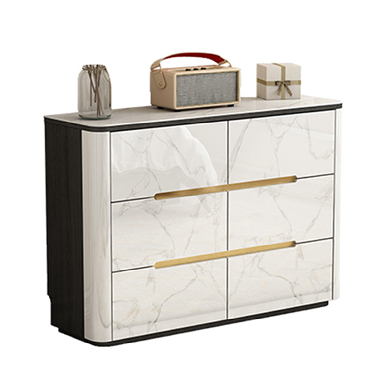 Stone Storage Chest Dresser Horizontal Storage Chest with 6 Drawers