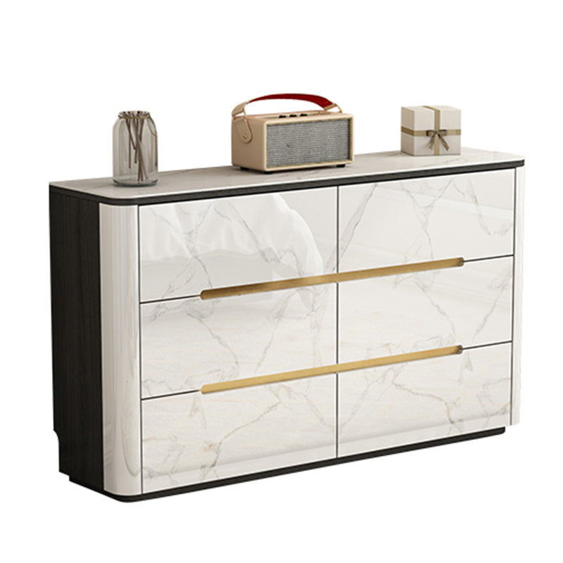 Stone Storage Chest Dresser Horizontal Storage Chest with 6 Drawers