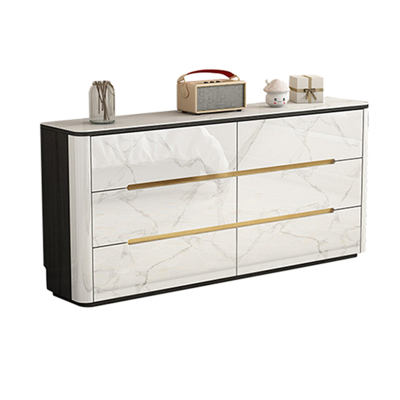 Stone Storage Chest Dresser Horizontal Storage Chest with 6 Drawers