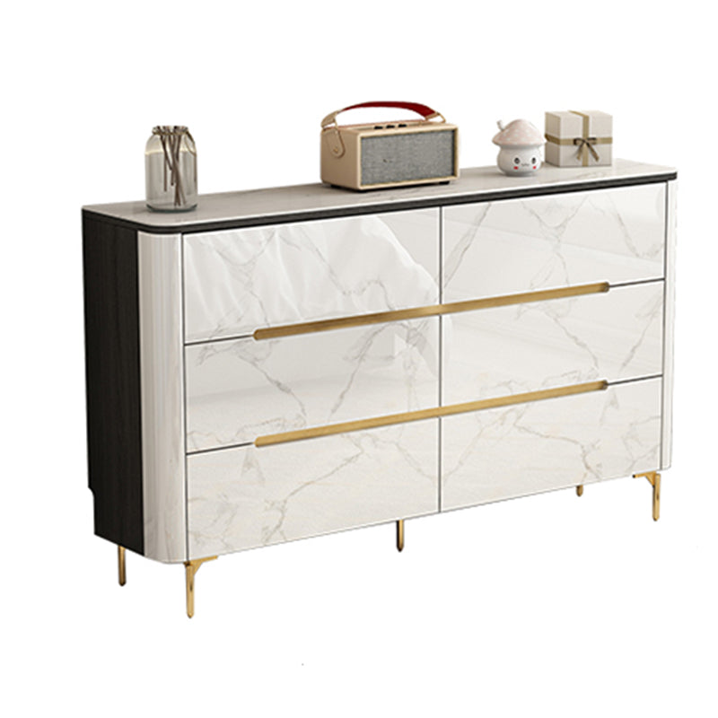 Stone Storage Chest Dresser Horizontal Storage Chest with 6 Drawers