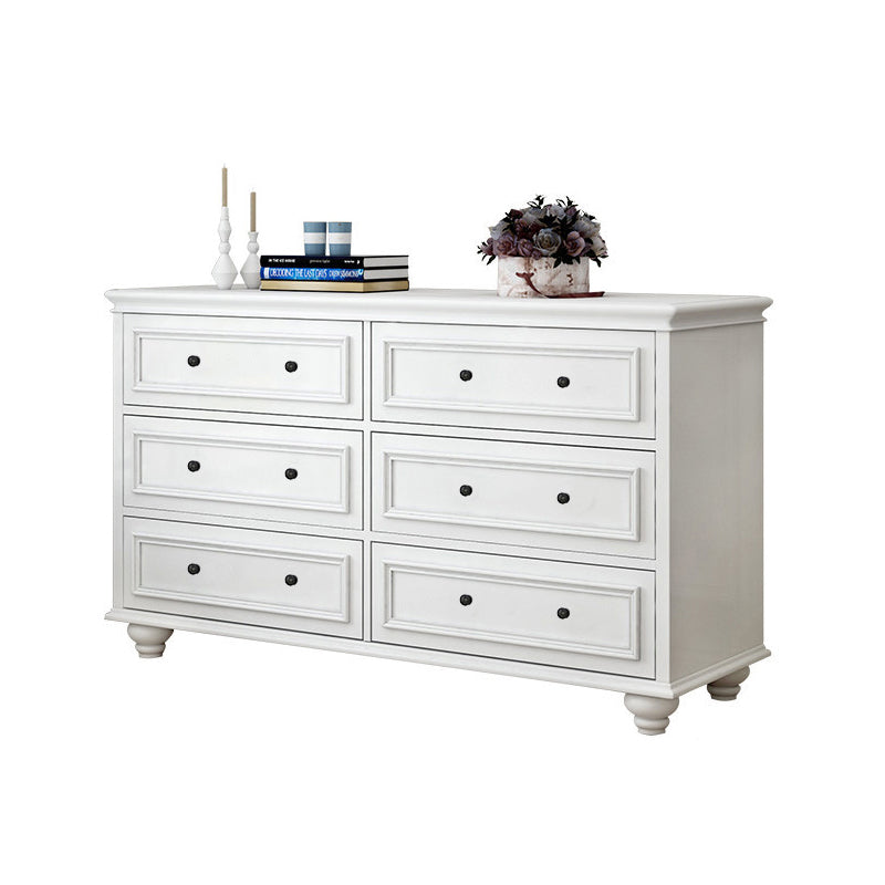 Modern Wood White Storage Chest with Soft-Close Drawers for Home
