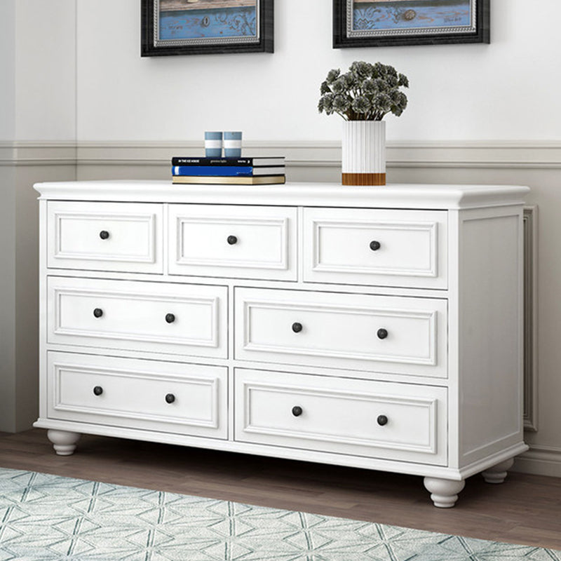 Modern Wood White Storage Chest with Soft-Close Drawers for Home