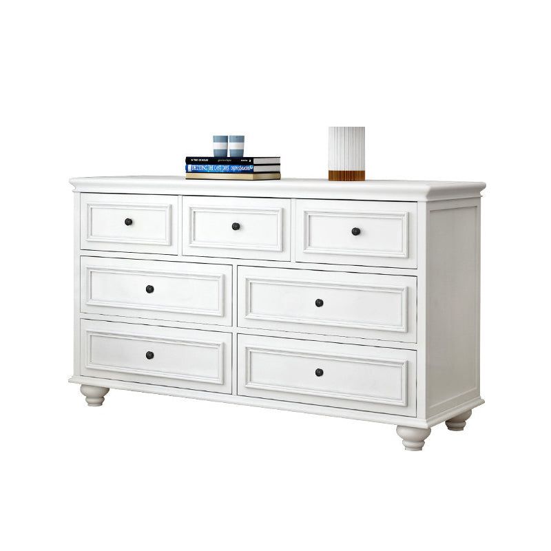 Modern Wood White Storage Chest with Soft-Close Drawers for Home