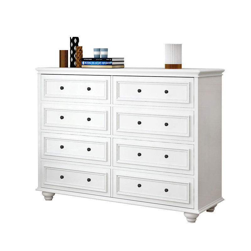 Modern Wood White Storage Chest with Soft-Close Drawers for Home