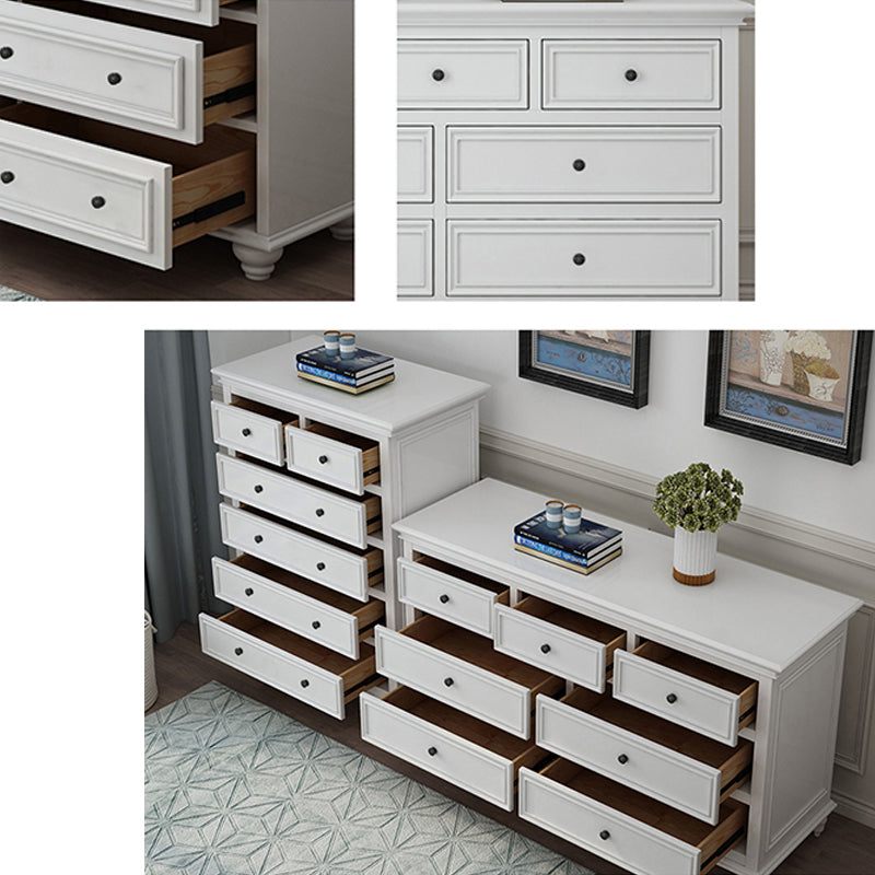 Modern Wood White Storage Chest with Soft-Close Drawers for Home