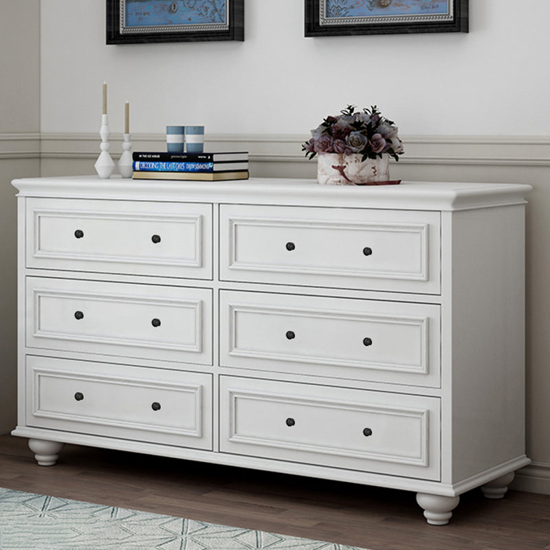 Modern Wood White Storage Chest with Soft-Close Drawers for Home