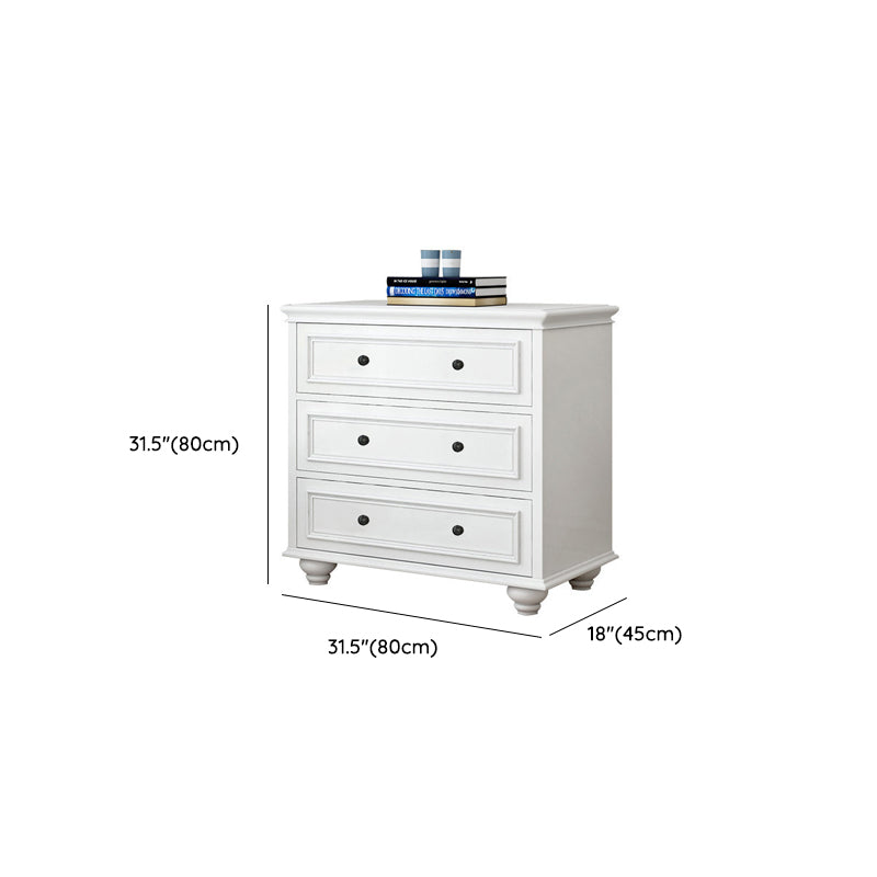 Modern Wood White Storage Chest with Soft-Close Drawers for Home