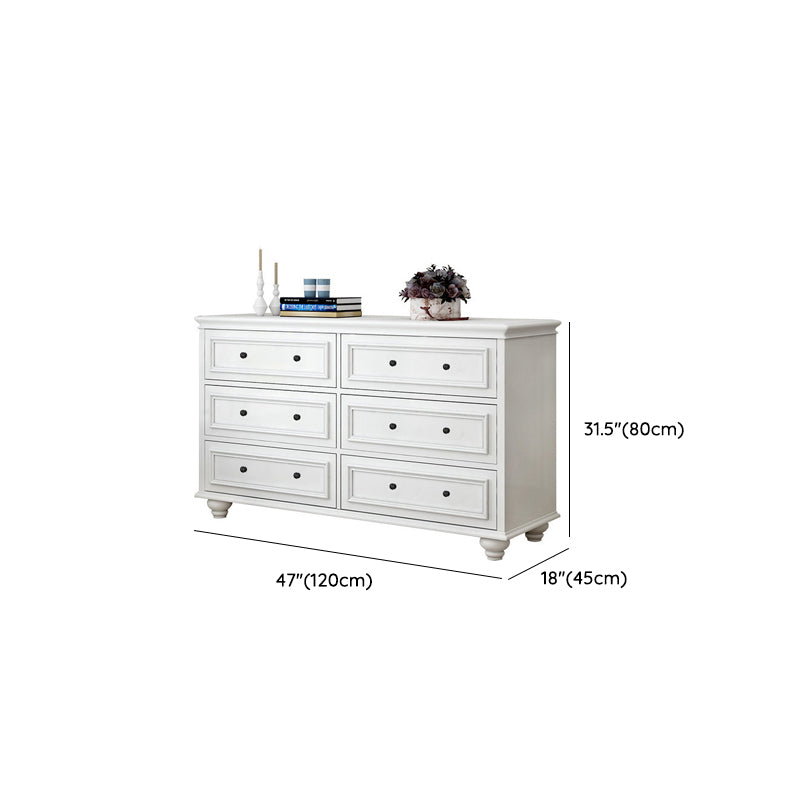 Modern Wood White Storage Chest with Soft-Close Drawers for Home