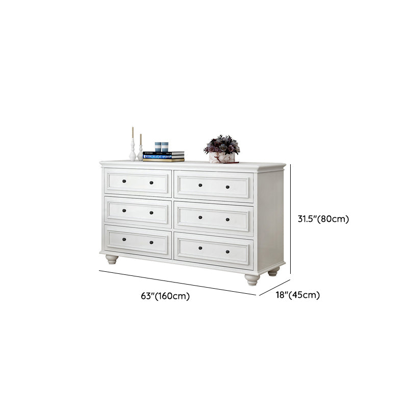 Modern Wood White Storage Chest with Soft-Close Drawers for Home