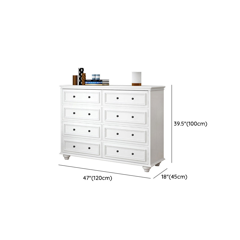 Modern Wood White Storage Chest with Soft-Close Drawers for Home