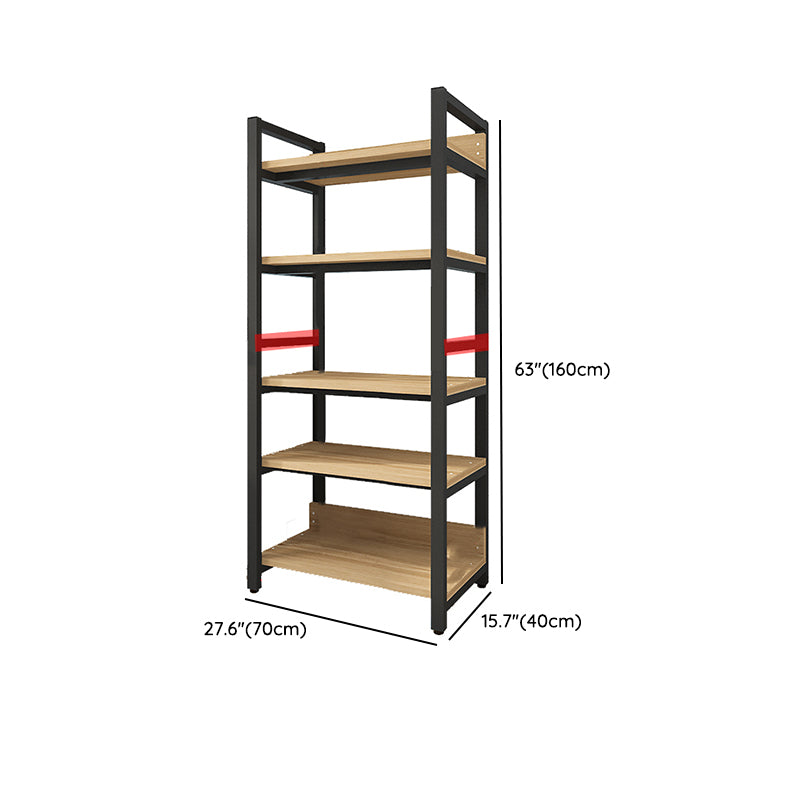 Scandinavian Open Back Bookcase with Shelves for Home Office