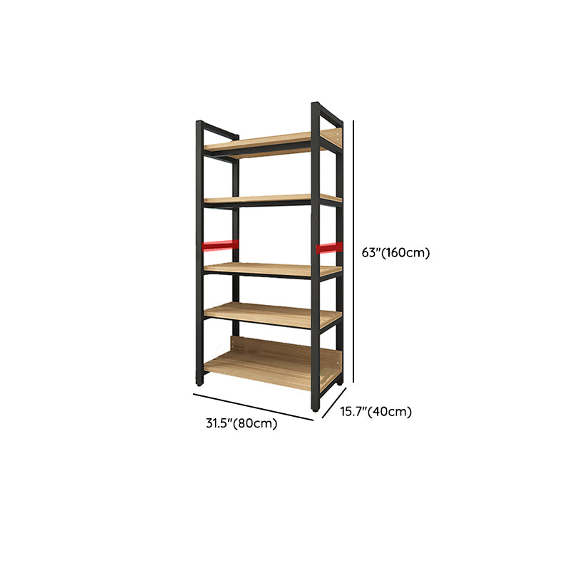 Scandinavian Open Back Bookcase with Shelves for Home Office
