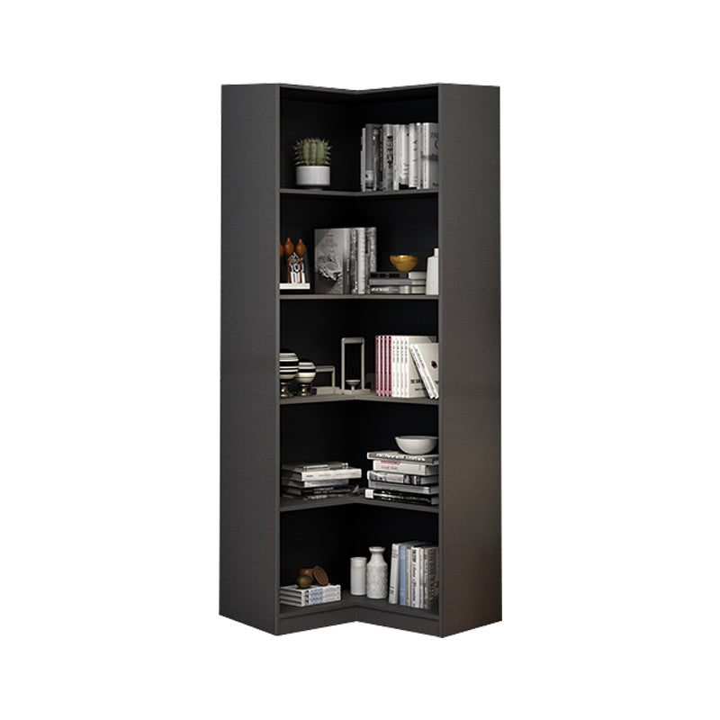 Contemporary Closed Back Bookcase Engineered Wood Vertical Bookshelf with Shelves