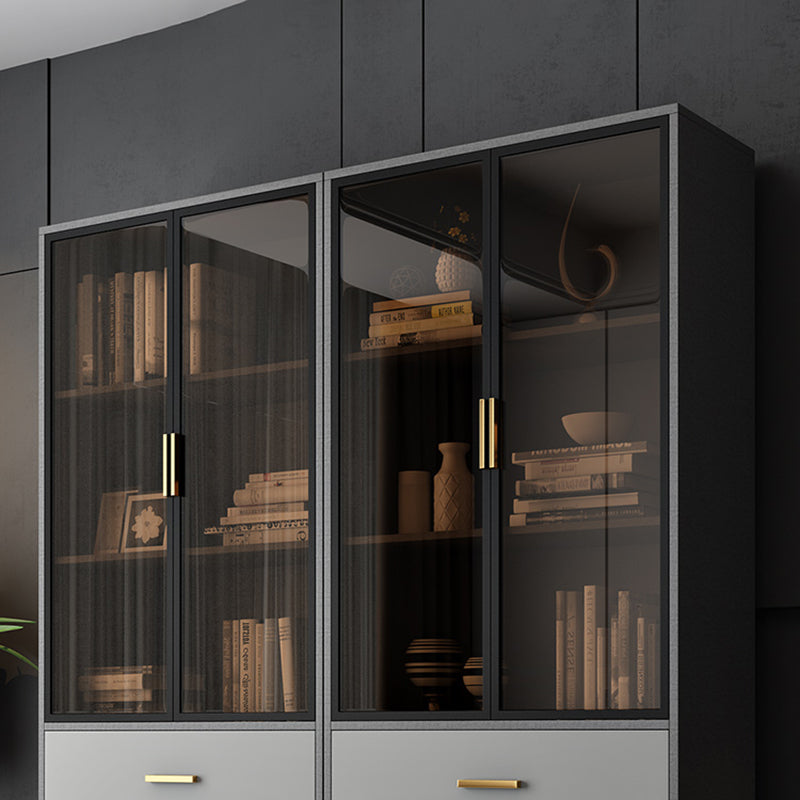 Contemporary Closed Back Bookcase Engineered Wood Vertical Bookshelf with Shelves