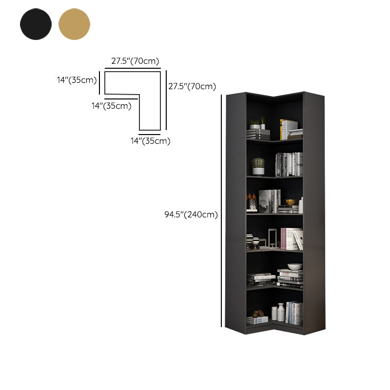 Contemporary Closed Back Bookcase Engineered Wood Vertical Bookshelf with Shelves