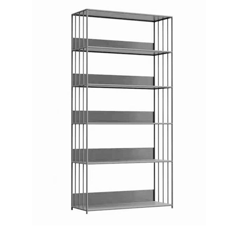 Standard Metal Bookshelf Contemporary Open Back Vertical Bookcase