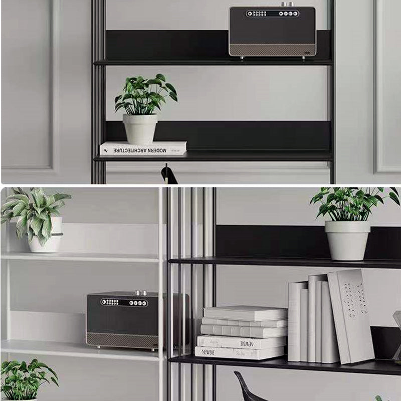 Standard Metal Bookshelf Contemporary Open Back Vertical Bookcase