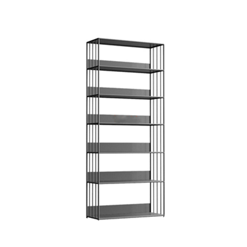 Standard Metal Bookshelf Contemporary Open Back Vertical Bookcase
