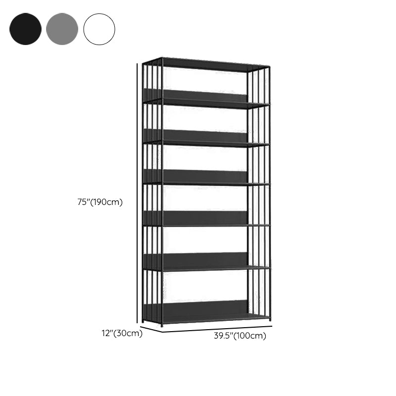 Standard Metal Bookshelf Contemporary Open Back Vertical Bookcase