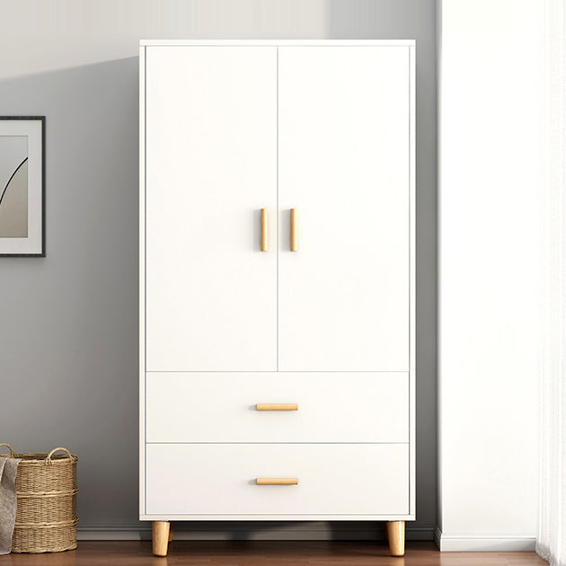Contemporary Wardrobe Armoire Wooden Armoire with Doors and Legs