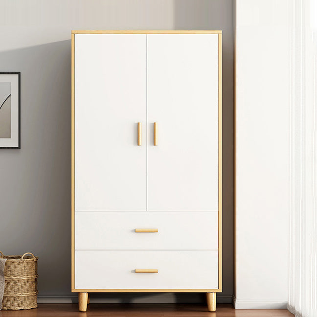 Contemporary Wardrobe Armoire Wooden Armoire with Doors and Legs