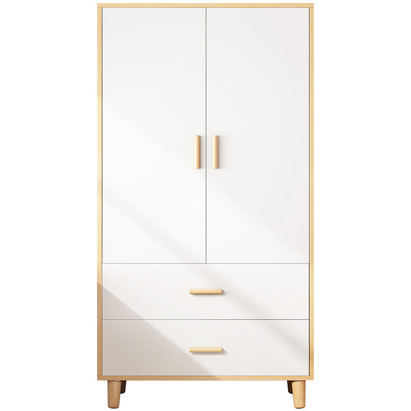 Contemporary Wardrobe Armoire Wooden Armoire with Doors and Legs