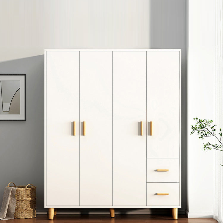 Contemporary Wardrobe Armoire Wooden Armoire with Doors and Legs