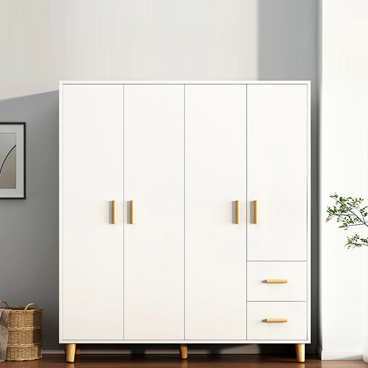 Contemporary Wardrobe Armoire Wooden Armoire with Doors and Legs