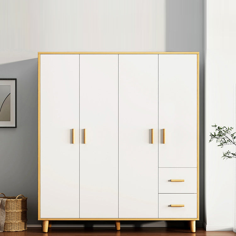 Contemporary Wardrobe Armoire Wooden Armoire with Doors and Legs