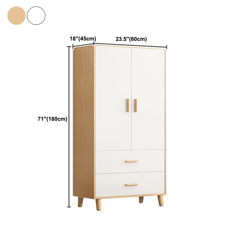 Contemporary Wardrobe Armoire Wooden Armoire with Doors and Legs