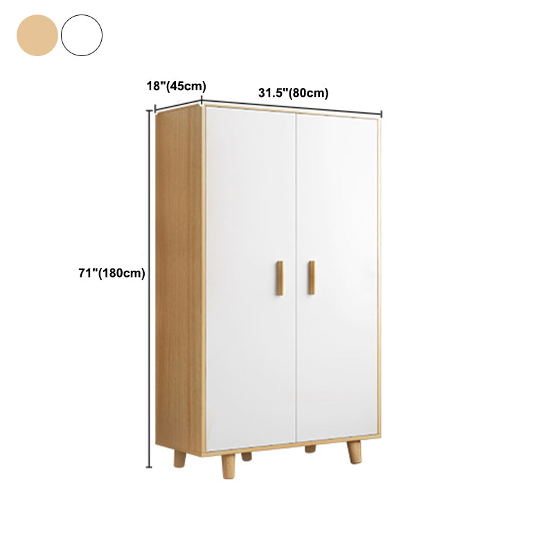 Contemporary Wardrobe Armoire Wooden Armoire with Doors and Legs