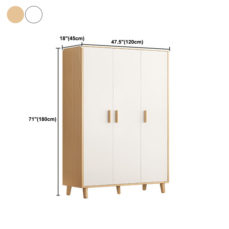 Contemporary Wardrobe Armoire Wooden Armoire with Doors and Legs